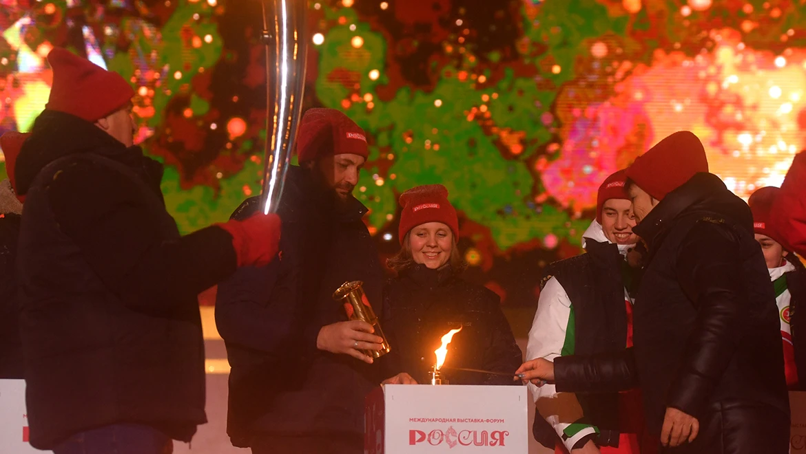 Flame of the Family Hearth from the RUSSIA EXPO was brought to Sakhalin Island