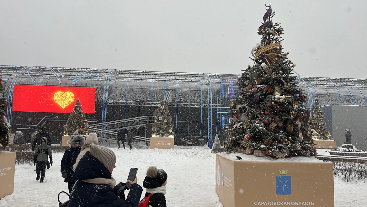 Saratov Christmas tree: plaid sarpinka and unusual Volskaya krashenka