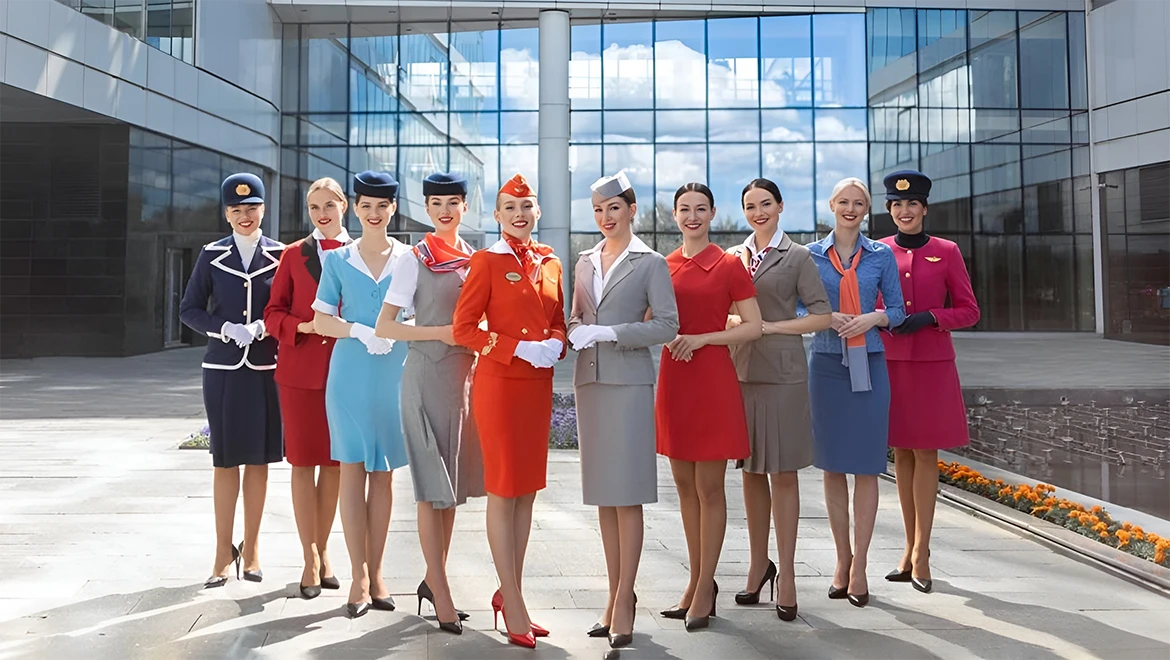 Fashion show and performance by flight attendants: Events at the Russia in Motion exposition