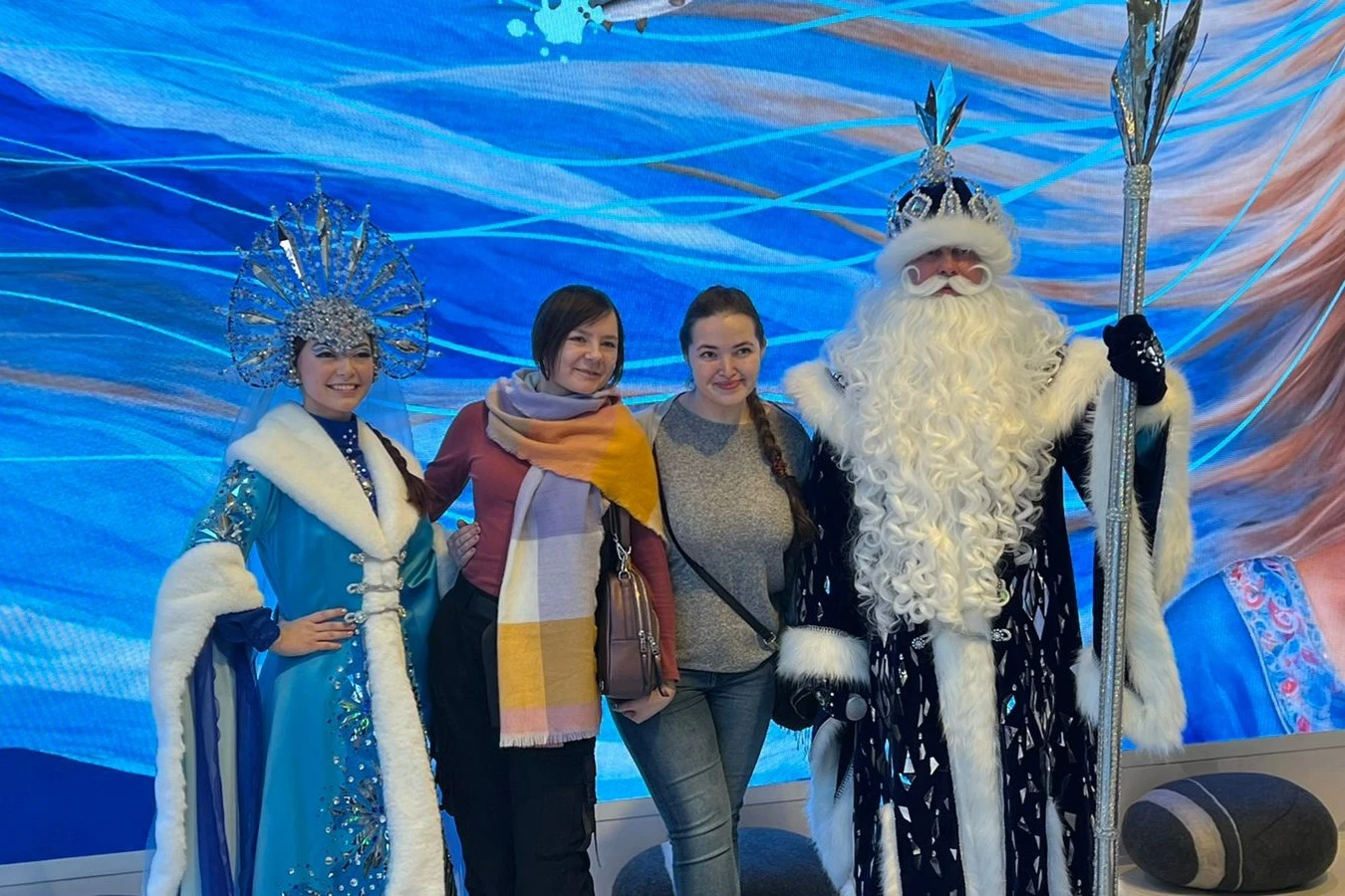 Ded Moroz Baikal and Snegurochka Angara introduce the Irkutsk region to guests of the RUSSIA EXPO