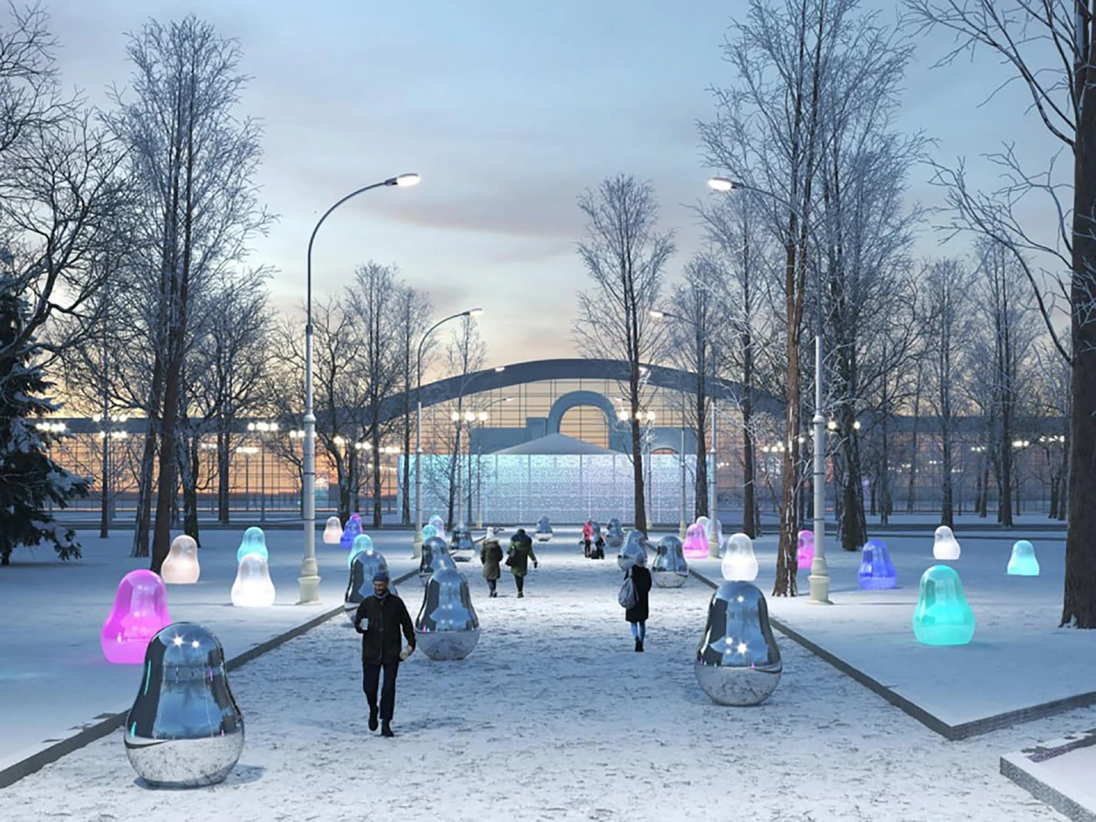 The area outside Pavilion No 75 will be decorated for the exposition