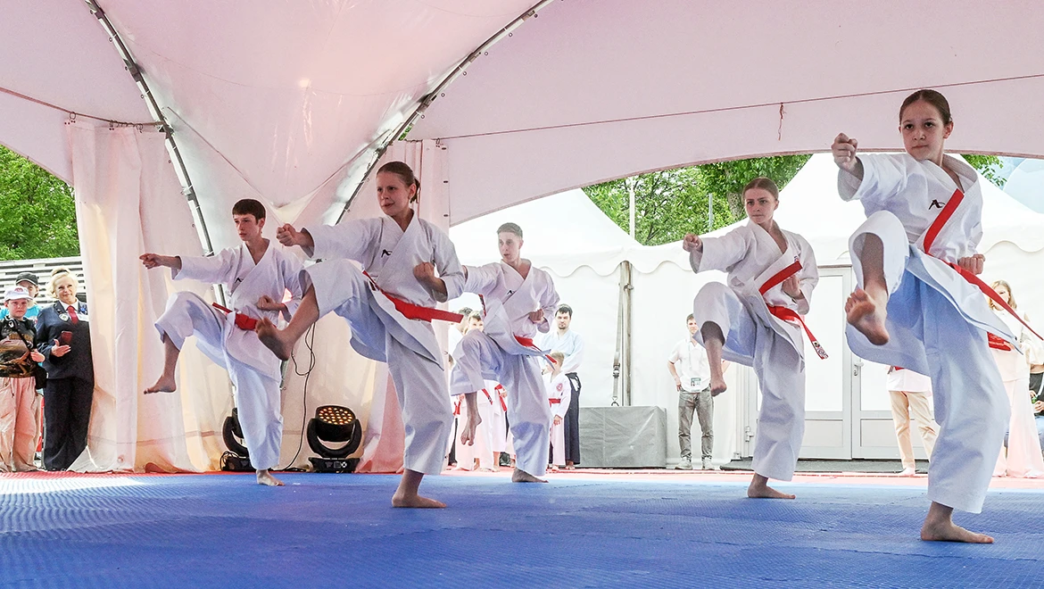 Opening of the Moscow Martial Arts Festival at the Exposition: Steven Seagal and athletes' demonstrations