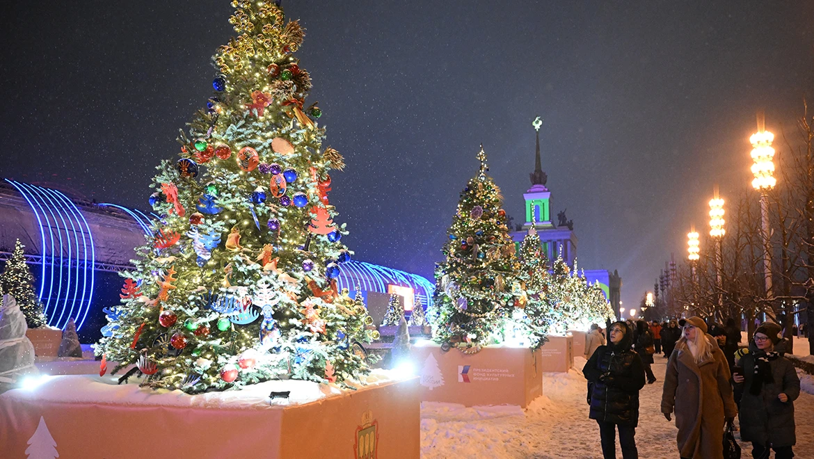 Russia's first New Year trees shone with bright lights